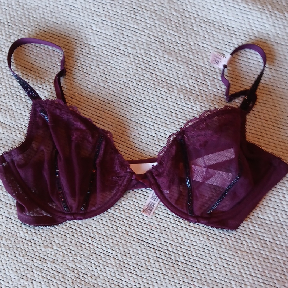 Victoria's Secret Deep Purple Lace Bra